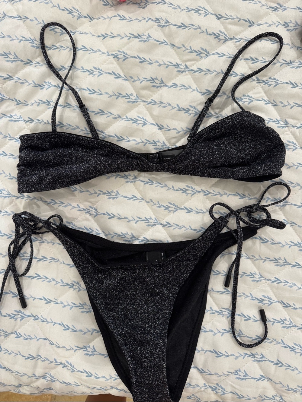triangl swimwear Sparkle Black Tie-Side Bikini